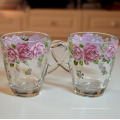 Haonai hotsale decal glass mug,glass tea cups with full around printing.